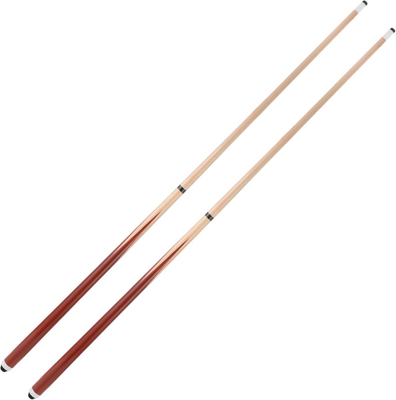 HMQQ 2-Pieces Pool Cue Stick with Coffee Color and 13mm Leather Tip Weight 20OZ (48" Set of 2/ Set of 4, 58" Set of 2/ Set of 4/ Set of 6 20OZ) - Image 1